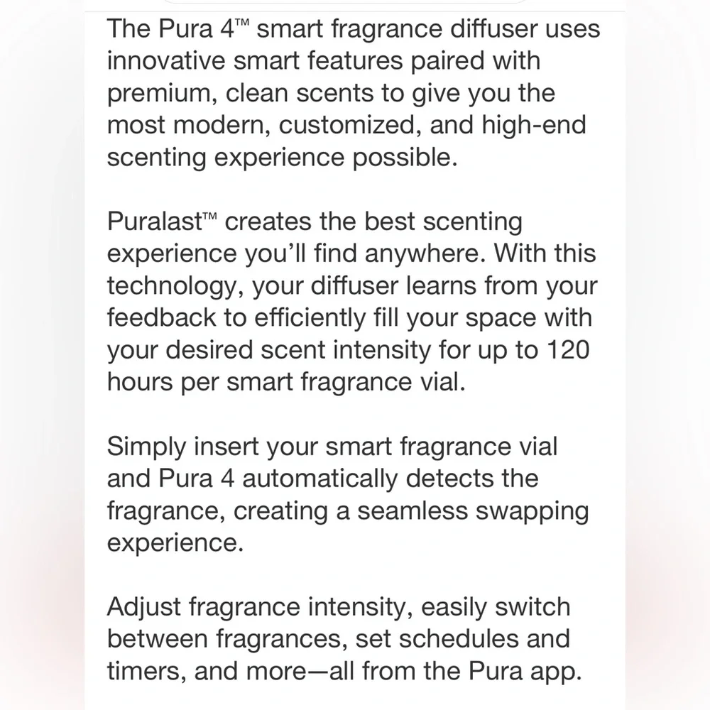 PURA 4 NEW smart fragrance diffuser